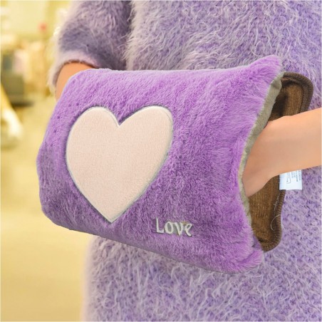 Bolsa de agua caliente eléctrica con corazón 439005 recargable bolsillo de felpa