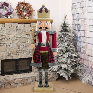 Soldado Cascanueces 392075 rojo escocés 160H cm con... 2