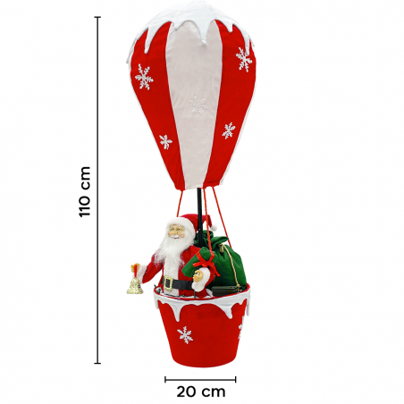 Globo papa noel 392050 adornos navideños 110H cm con luces y sonidos