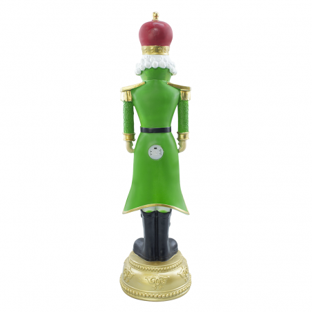 Cascanueces de navidad soldado verde H71cm 436024 poliresina con mini luces