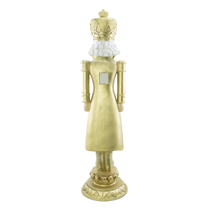 Soldado cascanueces navideño blanco y dorado Al.117cm... 2