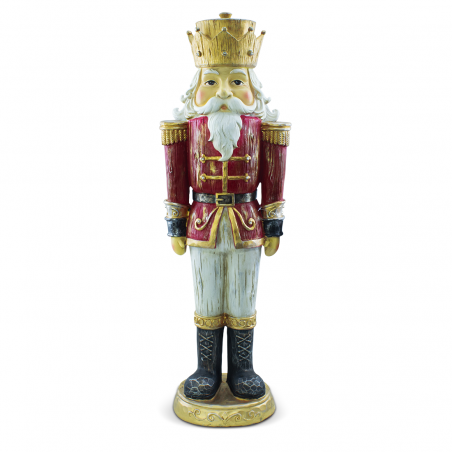 Cascanueces de navidad soldado rojo H92cm 436017 Poliresina con mini luces