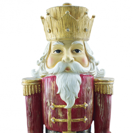 Cascanueces de navidad soldado rojo H92cm 436017 Poliresina con mini luces