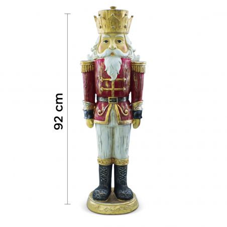Cascanueces de navidad soldado rojo H92cm 436017 Poliresina con mini luces