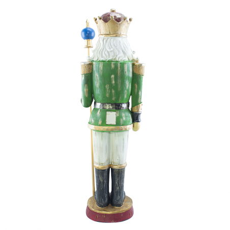 Cascanueces de Navidad Soldado Verde H122cm 436018 Poliresina con mini luces