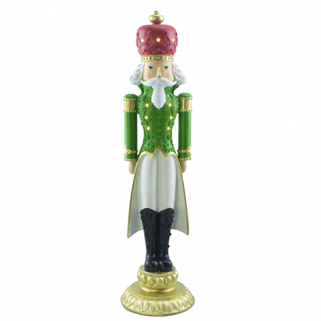 Soldado cascanueces de navidad Verde H91cm 436020 Poliresina con mini luces