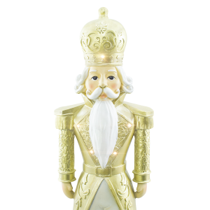 Soldado Cascanueces Navideño Blanco y Dorado Al.71cm... 2
