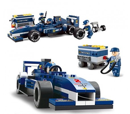 Juego de contrucción con motivo de Fórmula 1 set de 195pz con 3 personajes incluye pit stop M38-B0351