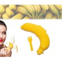 Porta-plátanos con tenedor (color amarillo)