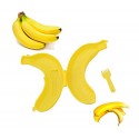 Porta-plátanos con tenedor (color amarillo)