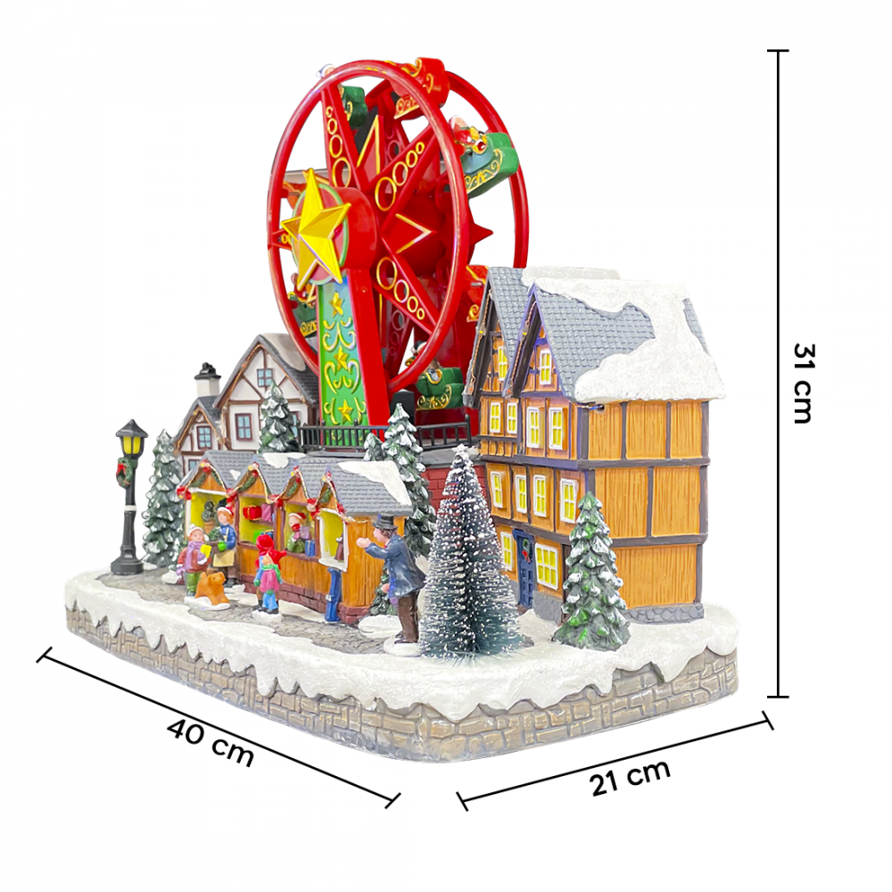 Pueblo con noria 40x21x31cm 367008 Decoración...
