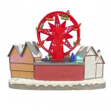 Pueblo con noria 40x21x31cm 367008 Decoración con Luces, Sonidos y Movimiento