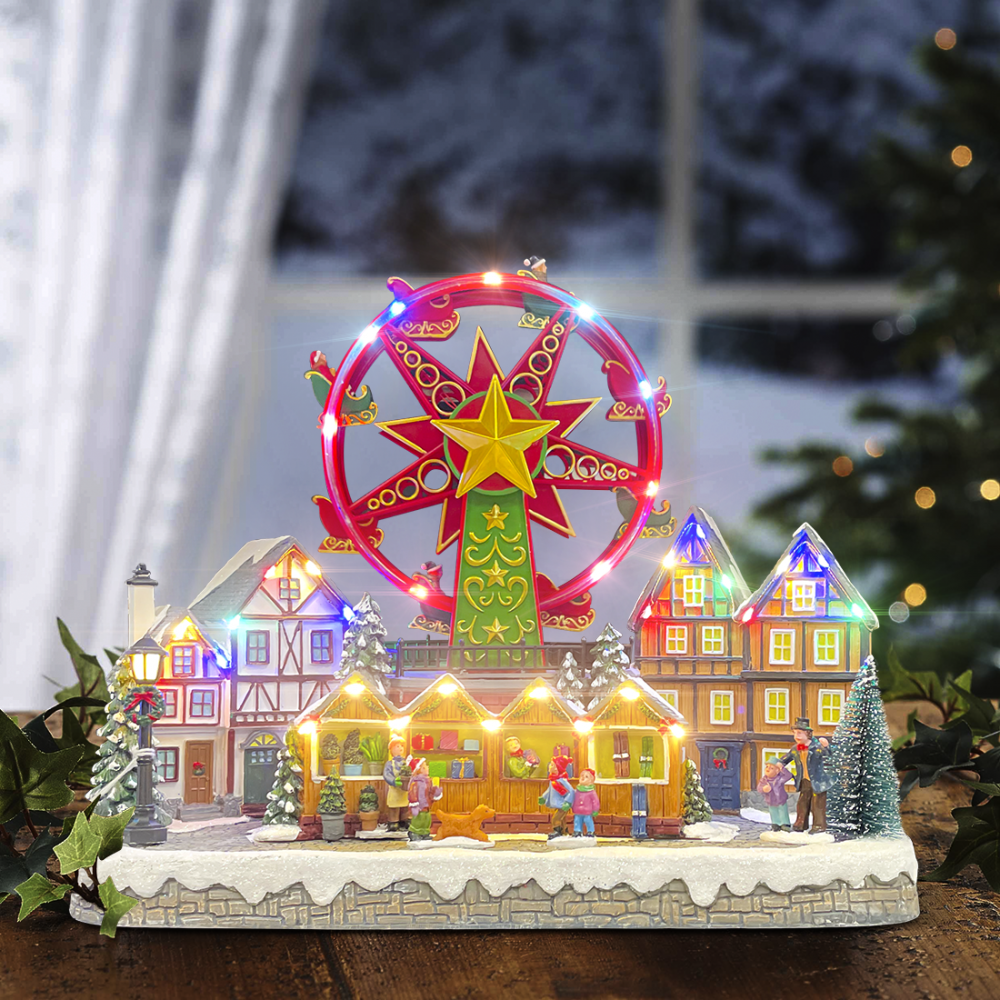 Pueblo con noria 40x21x31cm 367008 Decoración...