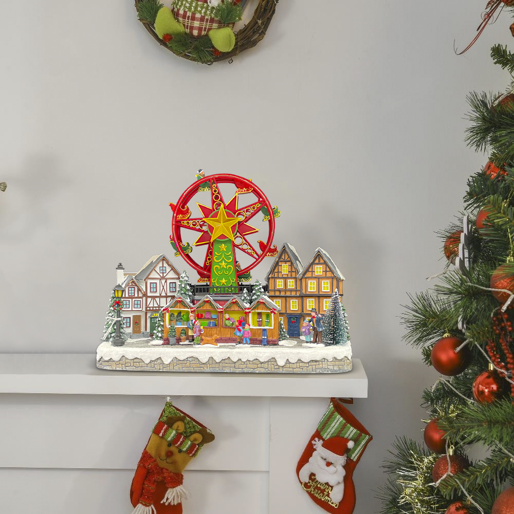 Pueblo con noria 40x21x31cm 367008 Decoración...