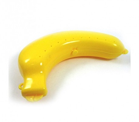 Porta-plátanos con tenedor (color amarillo)