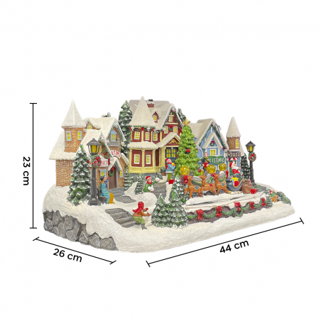 Pueblo con trineo de Papá Noel 367009 con Luces, Sonidos y Movimiento 44x26x23