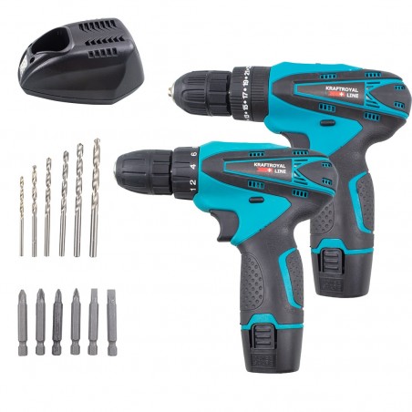 Taladro atornillador inalámbrico 18V KRAFTROYAL JPZ2012 Kit taladro combinado