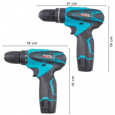Taladro atornillador inalámbrico 18V KRAFTROYAL JPZ2012 Kit taladro combinado