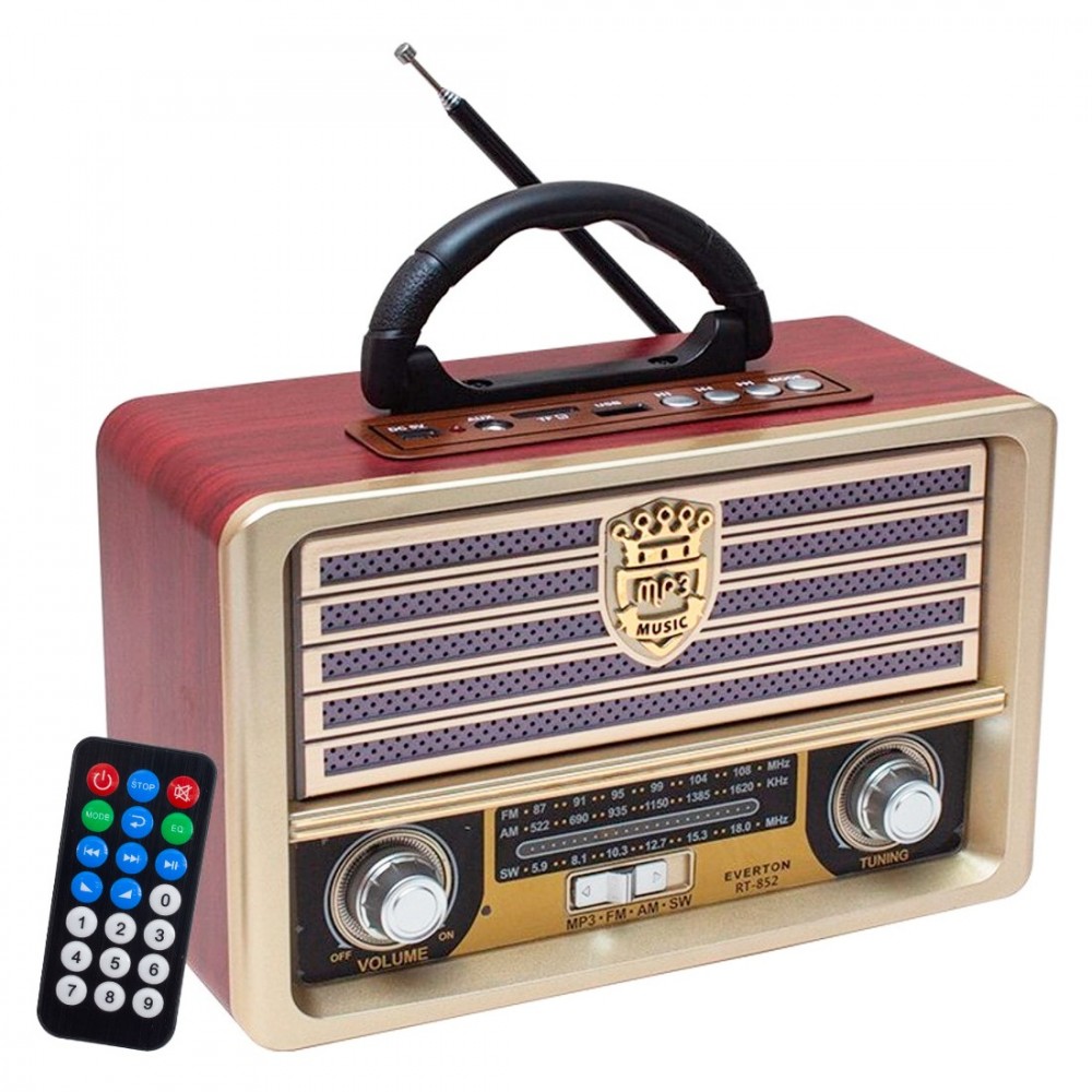 Q-YX2022 Radio retro inalámbrica control remoto MP3 Tarjeta TF portátil USB AUX