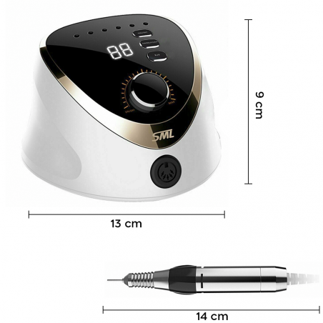 Fresa de uñas SML 020139 Fresa taladro 35000 revoluciones con pantalla LED