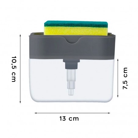 Dispensador de detergente para lavavajillas 2 en 1 para esponja de cocina