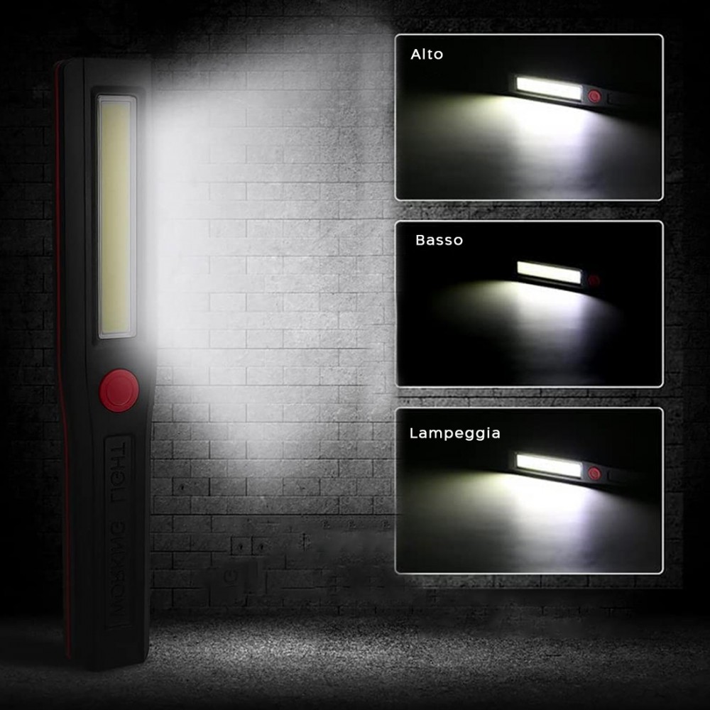 Mini linterna de camping COB LED lámpara luz de...