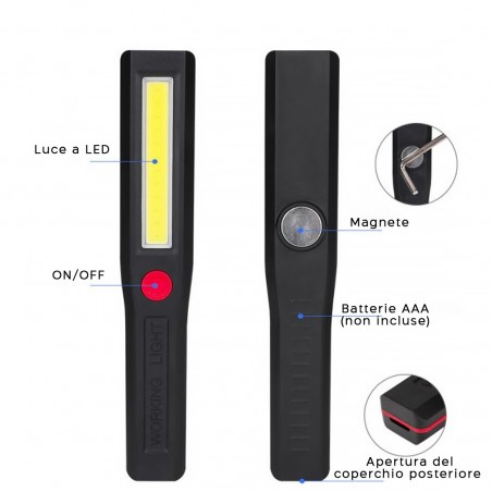 Mini linterna de camping COB LED lámpara luz de emergencia con imán