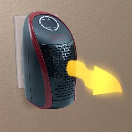 Mini estufa eléctrica inalámbrica 500 W con temporizador pantalla y mando