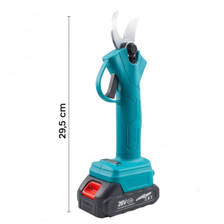 Tijeras de podar eléctricas KRAFTROYAL YOD-5016 con 2 baterías 26V Corte 25mm