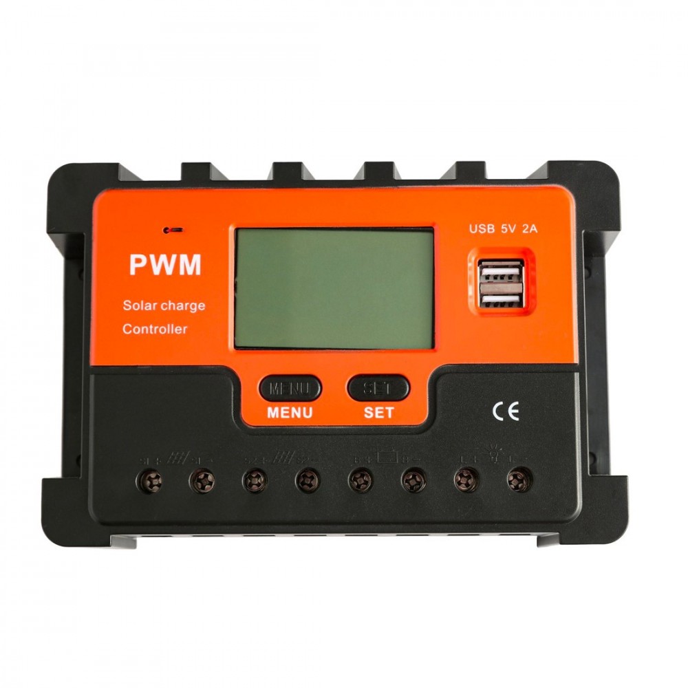 Controlador de carga solar PWM Q-KZ030 Antishock 12V Descarga 30A pantalla LCD