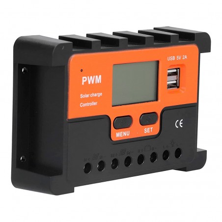 Controlador de carga solar PWM Q-KZ030 Antishock 12V Descarga 30A pantalla LCD