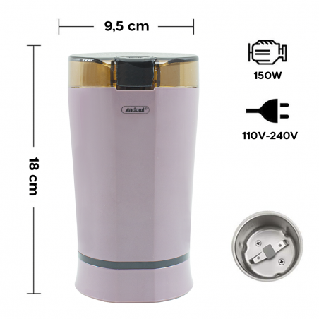 Molinillo eléctrico para el café especias o fruta 150W cuchillas de acero