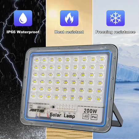 Faro LED Panel Solar Lámpara 200W 512071 Crepúsculo con Mando a Distancia IP66