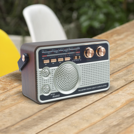 Radio FM Retro Inalámbrico Q-FM01 Altavoz portátil MP3 Bluetooth USB AUX TF