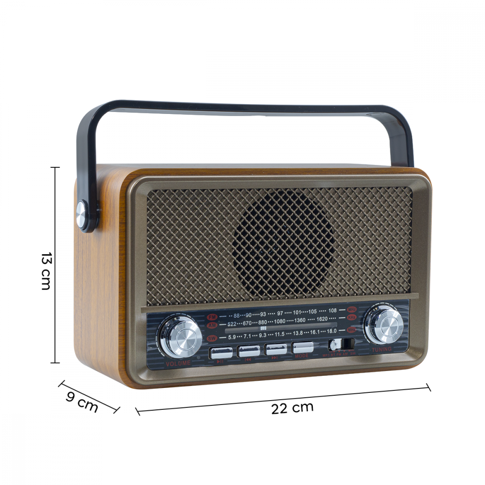 Radio FM retro inalámbrico Q-SY500 Altavoz...