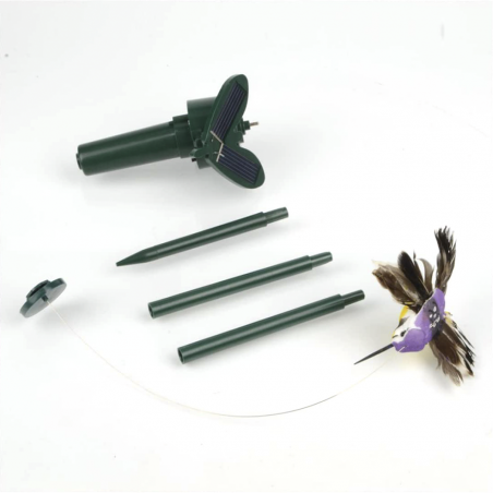 Colibrí eléctrico con panel solar adorno para patio o jardín Decoración