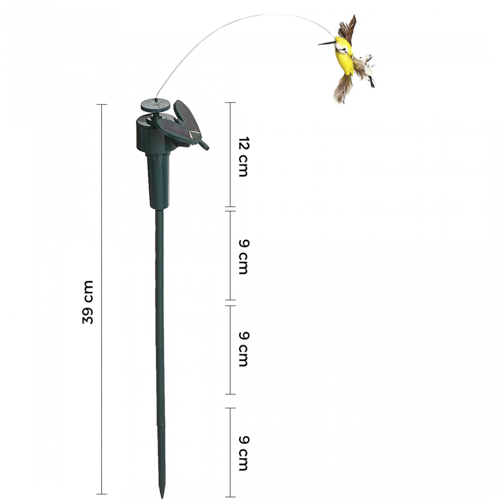Colibrí eléctrico con panel solar adorno para...