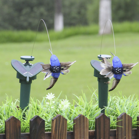 Colibrí eléctrico con panel solar adorno para patio o jardín Decoración
