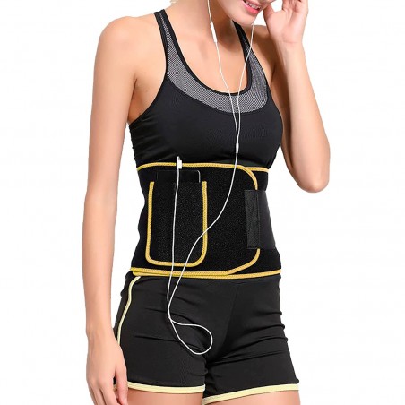 Banda abdominal adelgazante ajustable para quemar grasa bolsillo para teléfono