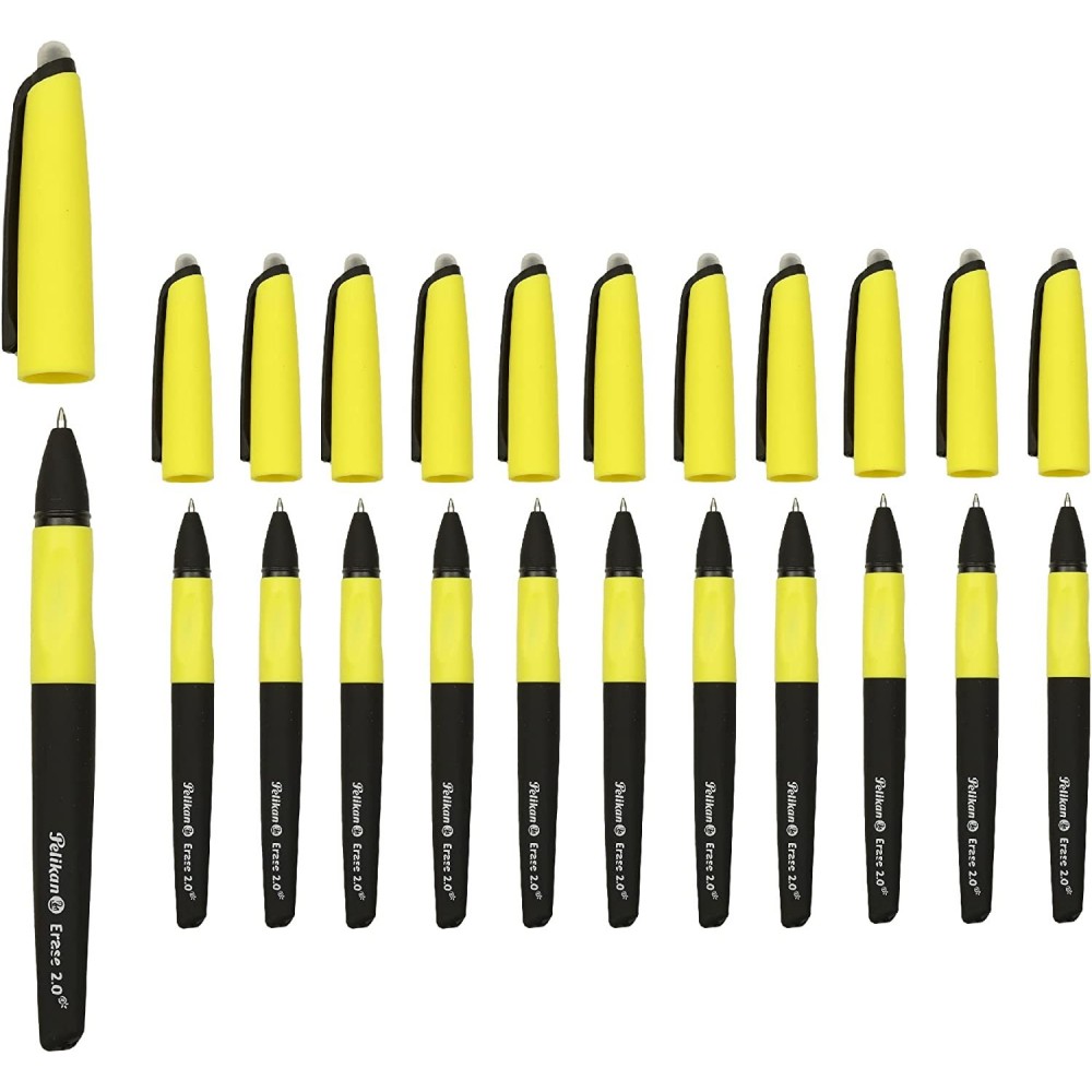 Pack 12pcs bolígrafo borrable 2.0 PELIKAN Roller Pen recargable ergonómico