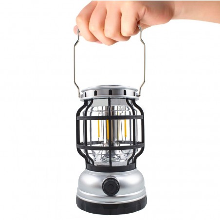 Linterna Camping ZJ-199OT Luz de emergencia portátil carga solar y cable USB