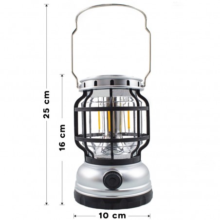 Linterna Camping ZJ-199OT Luz de emergencia portátil carga solar y cable USB