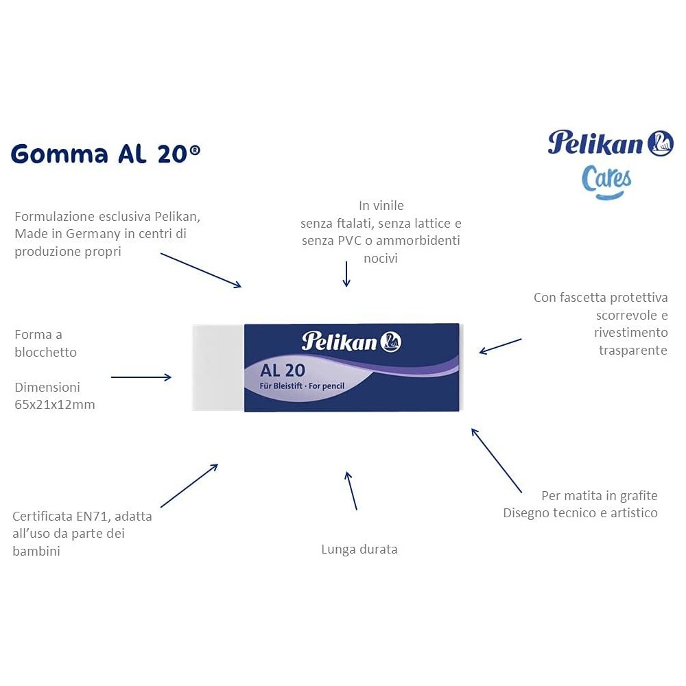 Pack de 20 Piezas de goma para borrar Blanca...