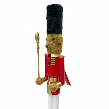 Oso cascanueces 120H cm 433051 Soldado de juguete rojo adornos navideños