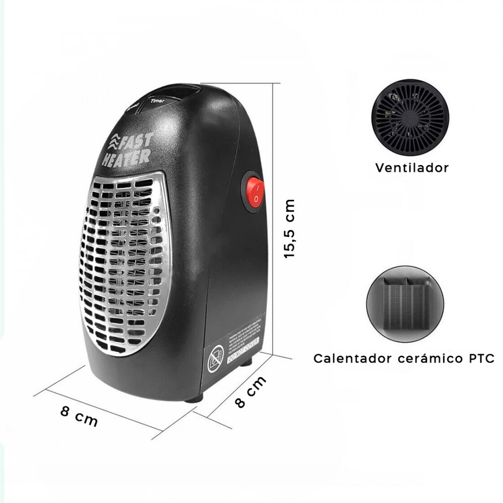 Calefactor Bajo Consumo, 1000W Estufa Electrica Portatil Mini Calefactores