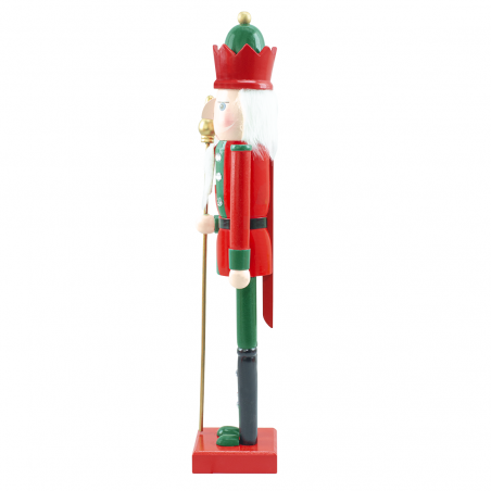 Soldado Cascanueces de madera 50H 433032 Decoraciones Navideñas Rojo y Verde