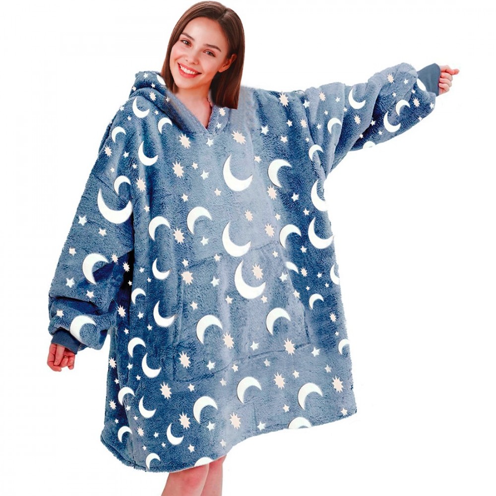 Capa polar con mangas Oversize AZUL...