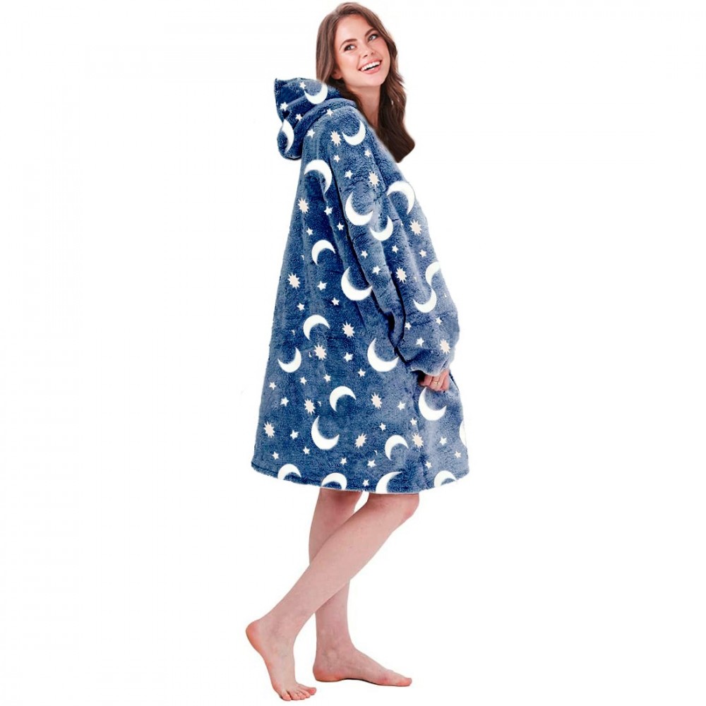 Capa polar con mangas Oversize AZUL...