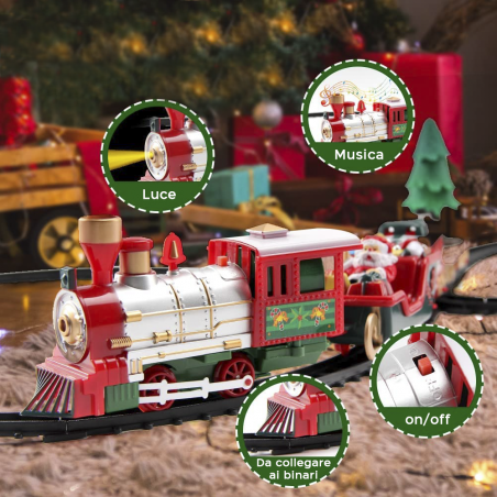 258051 Tren de Navidad para centro de árbol Diámetro 88 cm 31pzs Decoración