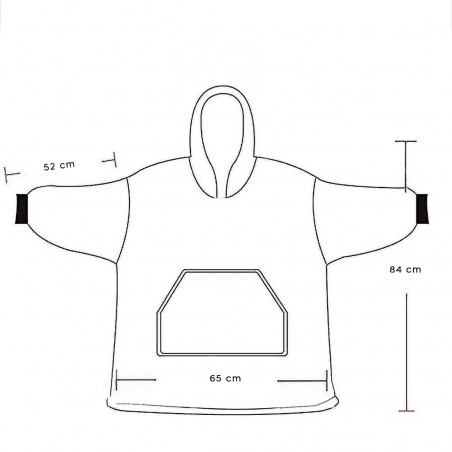 Capa polar Lila Fluorescente mangas Oversize con capucha y bolsillo